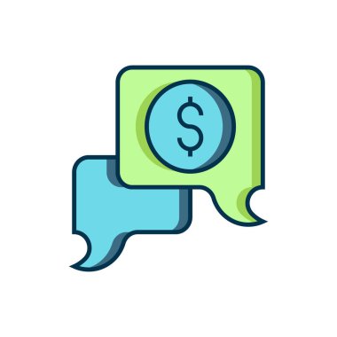 Doldurulmuş iş görüşmeleri simgesi beyaz arka planda izole edildi. Takım çalışması. İş yönetimi ekip çalışması toplantısı ve beyin fırtınası. Düz çizgili, gölgeli. Vektör