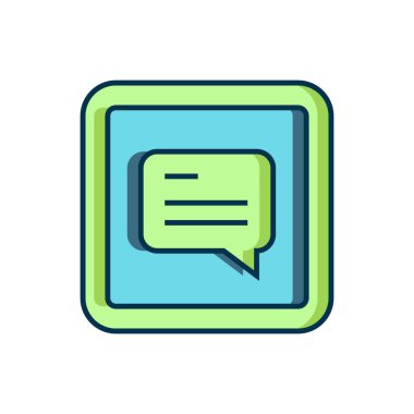 Beyaz arkaplanda izole edilmiş altyazı simgesi içeren ana hatlı video. Düz çizgili, gölgeli. Vektör