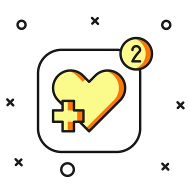 Beyaz arkaplanda izole edilmiş, kalp atış hızı monitör fonksiyonu ikonu ile doldurulmuş Smartphone. Düz çizgili, gölgeli. Vektör