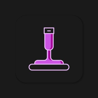 Siyah arkaplanda izole edilmiş pencere simgesi için kauçuk temizleme servisiyle doldurulmuş. Silecek, kazıyıcı, silecek. Düz çizgili, gölgeli. Vektör