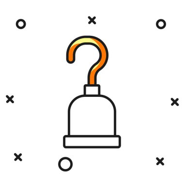 Doldurulmuş Korsan kancası simgesi beyaz arkaplanda izole edildi. Mutlu Cadılar Bayramı Partisi. Düz çizgili, gölgeli. Vektör