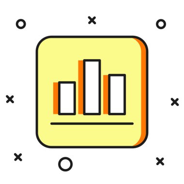 Doldurulmuş ana hatlı turta grafiği bilgi simgesi beyaz arkaplanda izole edildi. Diyagram çizelgesi. Düz çizgili, gölgeli. Vektör