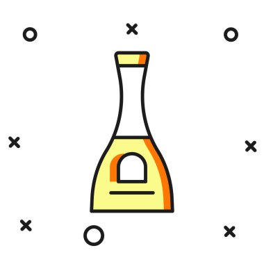 Beyaz arka planda izole edilmiş oje ikonu ana hatlarıyla dolu. Düz çizgili, gölgeli. Vektör