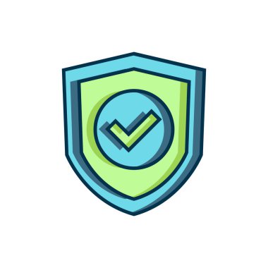 Taslak Kalkan beyaz arkaplanda izole edilmiş işaretleme simgesi ile dolduruldu. Koruma sembolü. Güvenlik kontrolü Simge. Kene izi onaylı simge. Düz çizgili, gölgeli. Vektör