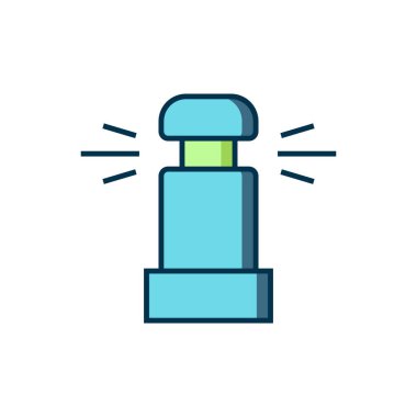 Doldurulmuş otomatik sulama sulama simgesi beyaz arkaplanda izole edildi. Su ekipmanları. Bahçe elemanı. Sprey tabanca ikonu. Düz çizgili, gölgeli. Vektör