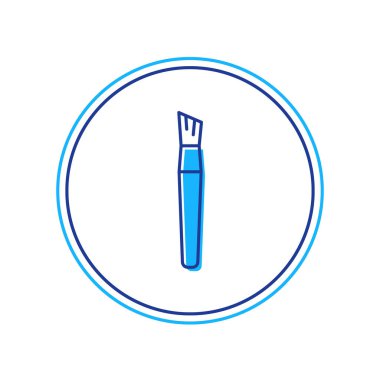Filled outline Paint brush icon isolated on white background.  Vector.