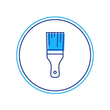 Filled outline Paint brush icon isolated on white background.  Vector.