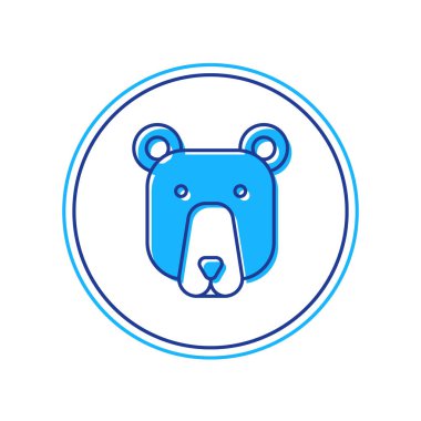 Filled outline Bear head icon isolated on white background.  Vector.