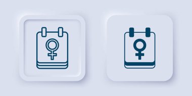 Gri arkaplanda 8 Mart simgesiyle takvim dolduruldu ve ana hatları belirlendi. Uluslararası Mutlu Kadınlar Günü. Kare düğmesi. Vektör.