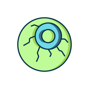 Doldurulmuş göz simgesi beyaz arkaplanda izole edildi. Mutlu Cadılar Bayramı Partisi. Düz çizgili, gölgeli. Vektör.