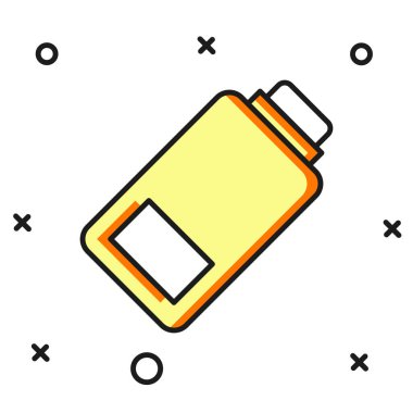 Doldurulmuş Batarya şarj seviyesi göstergesi simgesi beyaz arkaplanda izole edildi. Düz çizgili, gölgeli. Vektör.
