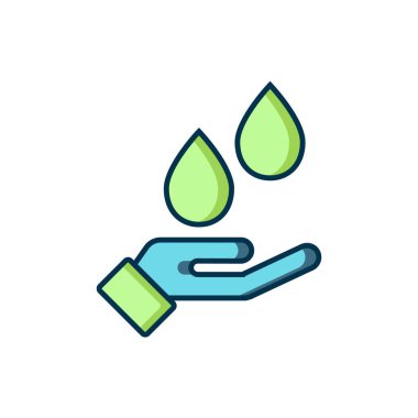 Beyaz arka planda izole edilmiş sabun ikonu ile el yıkama. Virüs ve bakterileri önlemek için ellerini sabunla yıkıyorsun. Düz çizgili, gölgeli. Vektör.