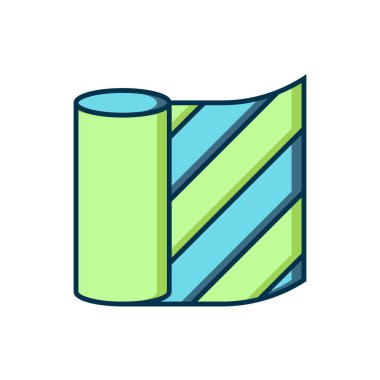 Beyaz arkaplanda izole edilmiş ana hatlı duvar kağıdı simgesi. Düz çizgili, gölgeli. Vektör.