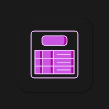 Ana hatları doldurulmuş tren istasyonu simgesi siyah arkaplanda izole edildi. Mekanik skor tabelası. Trendeki billboarddaki uçuş bilgileri. Düz çizgili, gölgeli. Vektör.