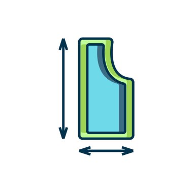 Doldurulmuş dış hat dikiş şablonu simgesi beyaz arkaplanda izole edildi. Dikiş için işaretler. Düz çizgili, gölgeli. Vektör.