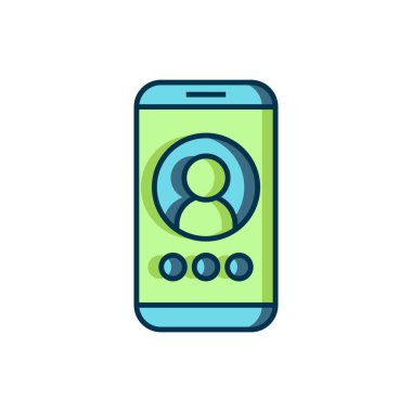 Beyaz arkaplanda izole edilmiş ana hatlı görüntülü sohbet ikonu. Çevrimiçi iş görüşmesi formu. Uzak proje yönetimi. Düz çizgili, gölgeli. Vektör.