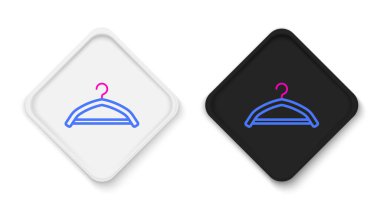 Hat askısı giysi ikonu beyaz arka planda izole edildi. Vestiyer ikonu. Kıyafet servis sembolü. Çamaşır askı tabelası. Renkli taslak konsepti. Vektör.