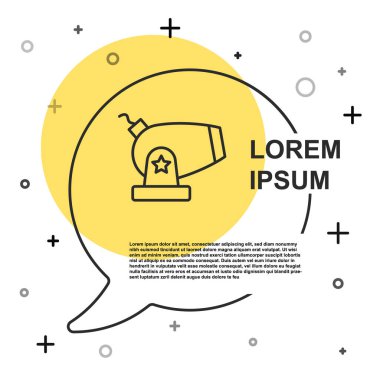 Siyah çizgi top simgesi beyaz arkaplanda izole edildi. Rastgele dinamik şekiller. Vektör.