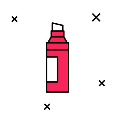 Doldurulmuş İşaretleyici kalem simgesi beyaz arkaplanda izole edildi. Vektör.