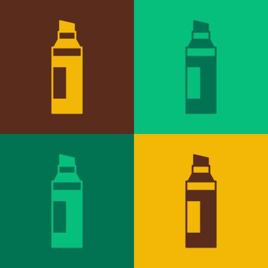 Pop Art Marker kalem simgesi renk arkaplanında izole edildi. Vektör.