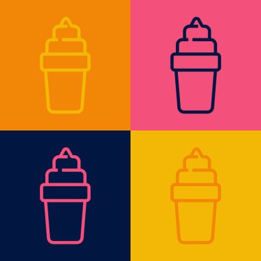 Popüler sanat eseri dondurma külahı renkli arka planda izole edilmiş. Güzel sembol. Vektör.