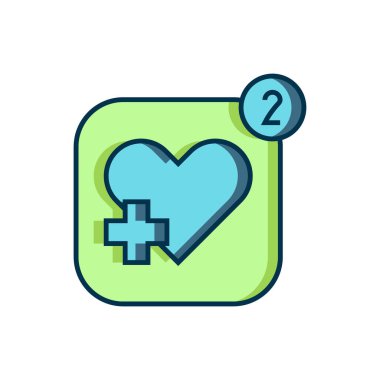 Beyaz arkaplanda izole edilmiş, kalp atış hızı monitör fonksiyonu ikonu ile doldurulmuş Smartphone. Düz çizgili, gölgeli. Vektör.