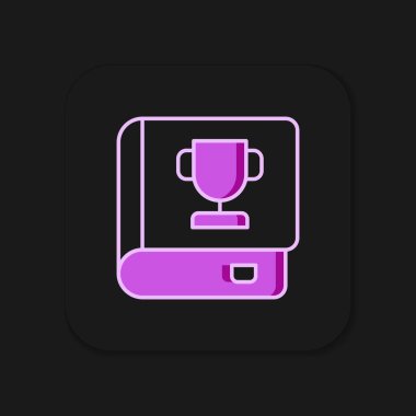 Doldurulmuş Kitap simgesi siyah arkaplanda izole edildi. Düz çizgili, gölgeli. Vektör.