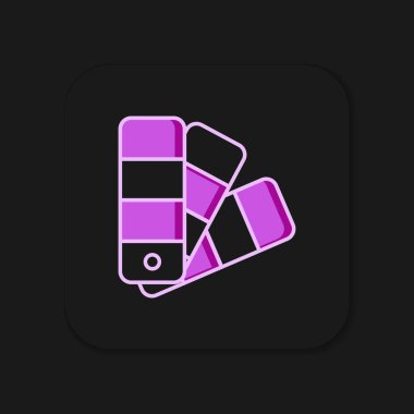 Doldurulmuş Renk Palet Rehberi simgesi siyah arkaplanda izole edildi. Düz çizgili, gölgeli. Vektör.