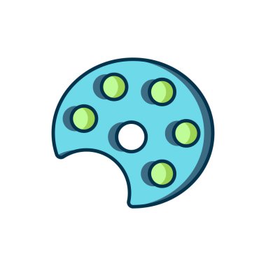 Doldurulmuş Palet simgesi beyaz arkaplanda izole edildi. Düz çizgili, gölgeli. Vektör.