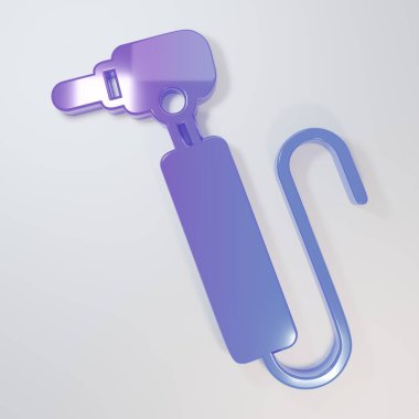 Mor Dişli matkap simgesi gri arkaplanda izole edildi. Delme ve öğütme aletleri için el işi. Minimalizm kavramı. 3 Boyutlu resimleme.