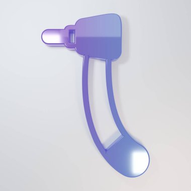 Mor Dişli matkap simgesi gri arkaplanda izole edildi. Delme ve öğütme aletleri için el işi. Minimalizm kavramı. 3 Boyutlu resimleme.