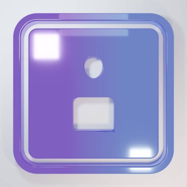 Mor-mavi Video Görüntü simgesi gri arkaplanda izole edildi. Film şeridi tabelası. Minimalizm kavramı. 3 Boyutlu resimleme.