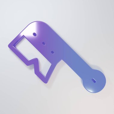 Mor-mavi arıcılık fırça ikonu gri arkaplanda izole edildi. Arı yetiştiricisinin aleti. Minimalizm kavramı. 3 Boyutlu resimleme.