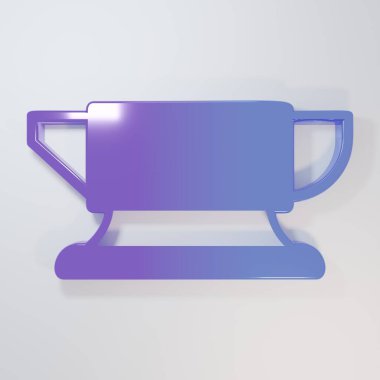 Mor-mavi Blacksmith örs alet simgesi gri arkaplanda izole edildi. Metal dövmesi. Kalpazanlık aleti. Minimalizm kavramı. 3 Boyutlu resimleme.