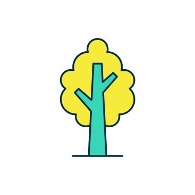 Doldurulmuş ağaç simgesi beyaz arkaplanda izole edildi. Orman sembolü. Vektör.