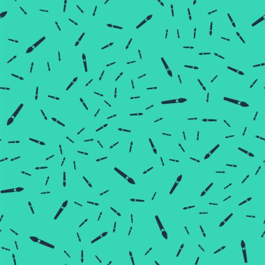 Siyah boya fırça simgesi yeşil arkaplanda izole edilmiş pürüzsüz desen. Vektör.