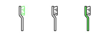 Diş fırçası simgesini beyaz arkaplanda izole et. Vektör.