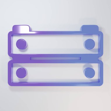 Mor-mavi tahta kutu simgesi gri arkaplanda izole edildi. Market sepeti, depo sandığı. Sebzeler ve ürünler için boş ahşap kap. Minimalizm kavramı. 3 Boyutlu resimleme.