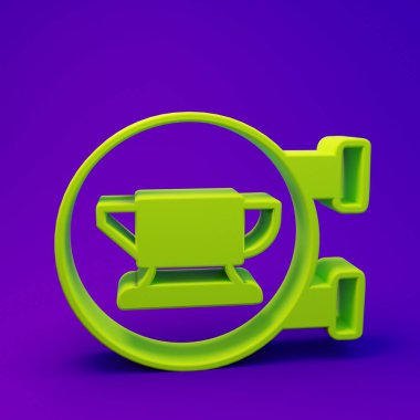 Mor-mavi arkaplanda izole edilmiş Yeşil Demirci örs aracı simgesi. Metal dövmesi. Kalpazanlık aleti. Minimalizm kavramı. 3 Boyutlu resimleme.