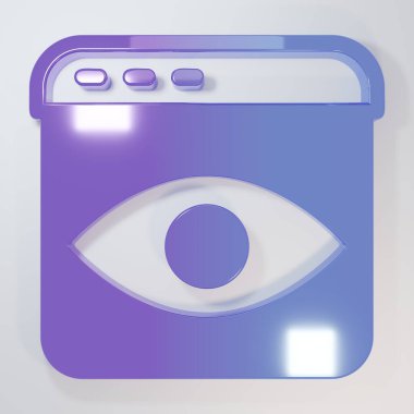 Gri arkaplanda mor-mavi kişisel bilgi toplama simgesi izole edildi. Kişisel verilerin toplanması. Minimalizm kavramı. 3 Boyutlu resimleme.