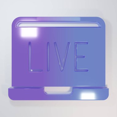 Mor-mavi Online poker masası simgesi gri arkaplanda izole edildi. İnternetteki kumarhane. Minimalizm kavramı. 3 Boyutlu resimleme.