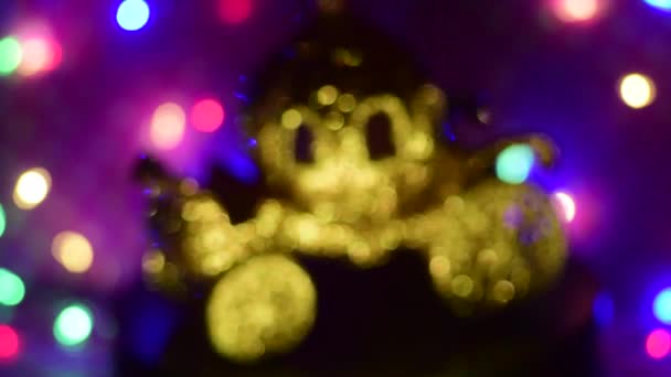 Nouvel Flou Fond Noël Avec Guirlandes Floues Chariot Brillant Différentes — Video