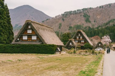 İlkbaharda Shirakawago, Gifu Bölgesi, Japonya