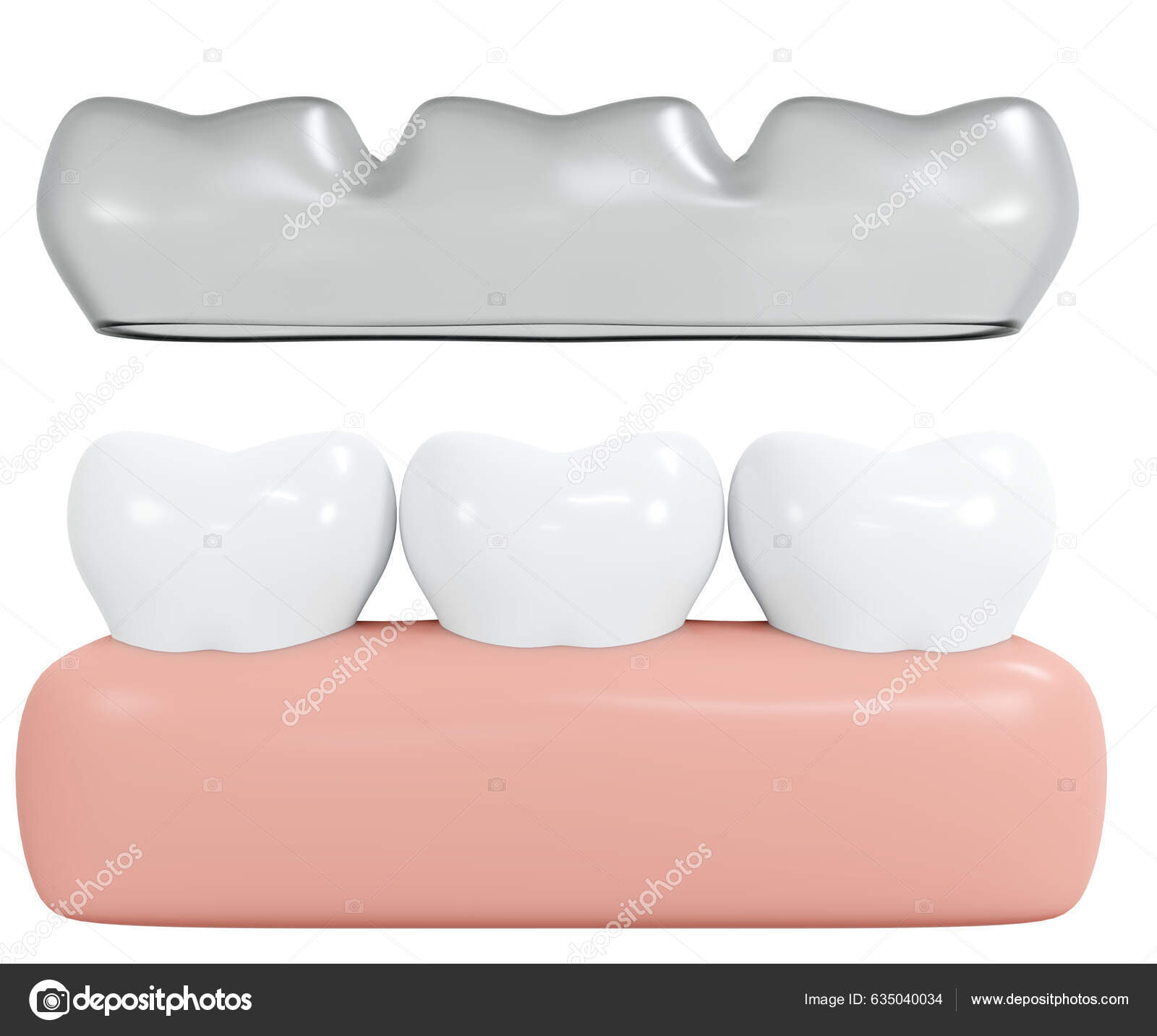 Rendering Invisalign Teeth Gum Icon Cartoon Style Isolated White Render ...