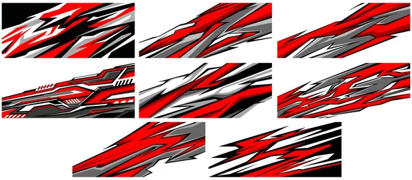 Zijlichaam Grafische Sticker Set Abstract Race Ontwerp Concept Car Decal — Stockvector