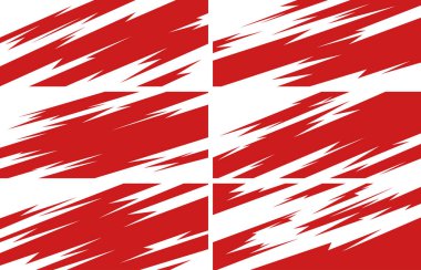 Yan vücut etiketi seti. Soyut yarış tasarımı konsepti. Motosiklet, tekne, kamyon, araba, tekne ve daha fazlası için araba çıkartması tasarımı. Vektör 10.