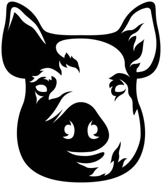 Pig head mascot. Swine logo. Hog illustration.