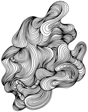 Soyut şekil. El çizimi çizimi. Mürekkep boyama biçimi bileşimi.