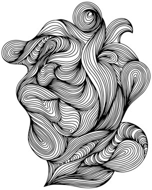 Soyut şekil. El çizimi çizimi. Mürekkep boyama biçimi bileşimi.