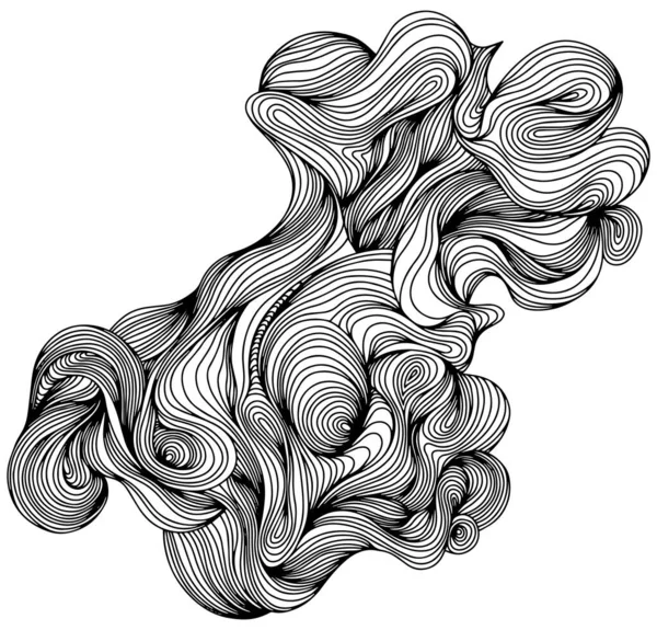 抽象的な形 手描きイラスト 水墨画の構図 — ストックベクタ